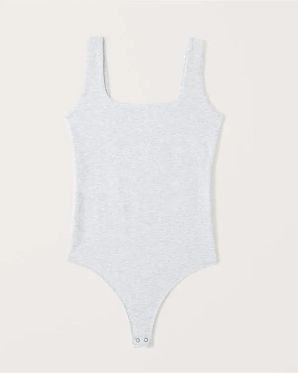 Cotton-Blend Seamless Fabric Tank Bodysuit