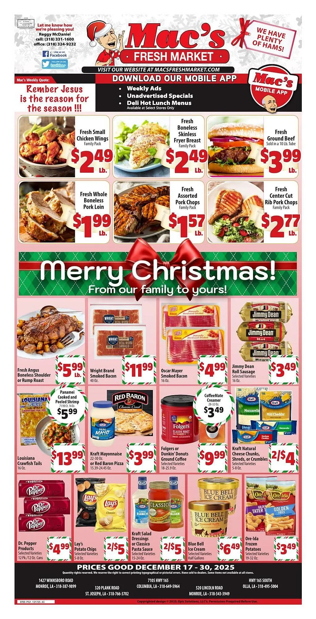 Weekly ad Mac's Market weekly ad from December 17 to December 30 2025 - Page 1