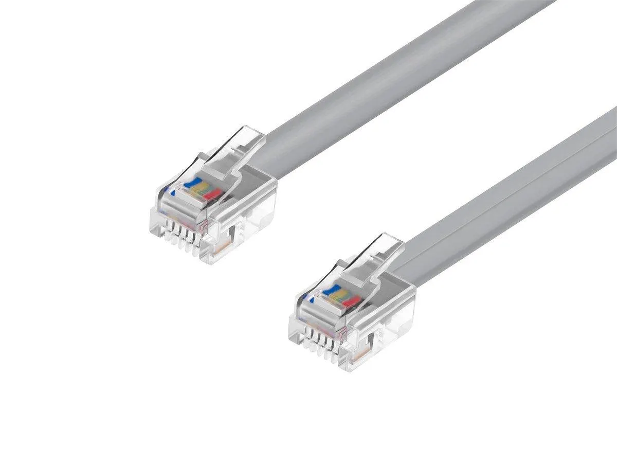 Monoprice Phone Cable, RJ12 (6P6C), Straight for Data - 7ft