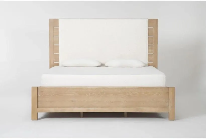 Voyage Natural California King Wood & Upholstered Panel Bed By Nate Berkus + Jeremiah Brent