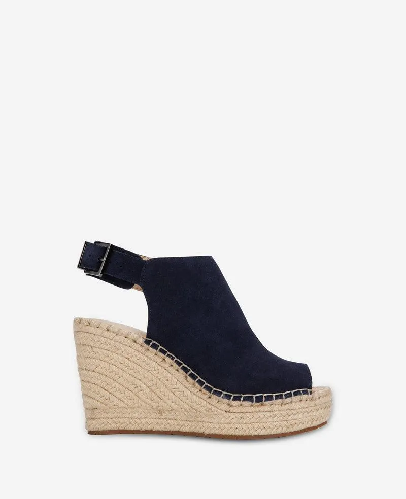 Olivia Espadrille Wedge Sandal - Navy