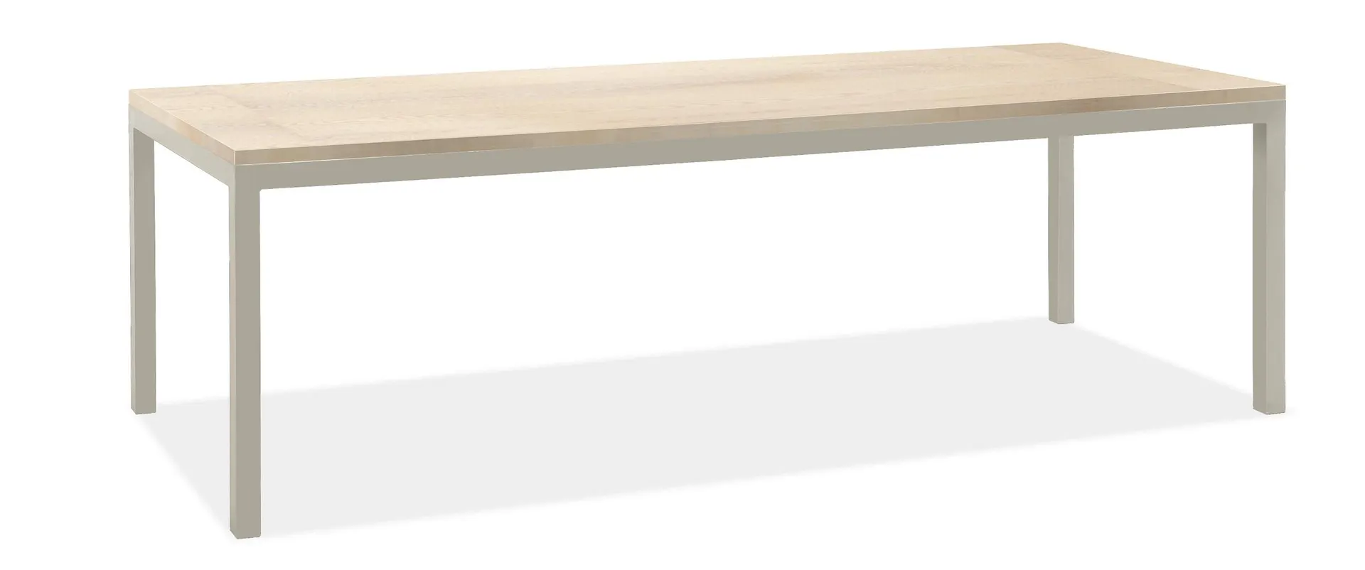 Parsons 104w 26d 30h Dining Table w/2" Taupe Base and Solid Ash with Sand Top
