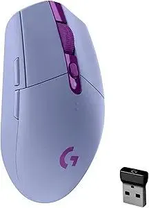 Logitech G305 LIGHSTPEED Wireless Gaming Mouse, Hero 12K Sensor, 12,000 DPI, Lightweight, 6 Programmable Buttons, 250h Battery Life, On-Board Memory, PC/Mac - Lilac (Renewed)