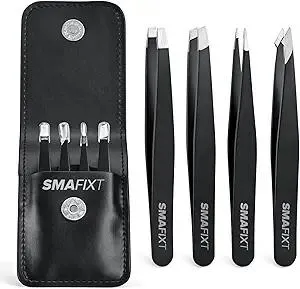 Tweezers Set for Women and Men, Professional Stainless Steel Eyebrow Tweezers for Facial Hair and Ingrown Hair Removal