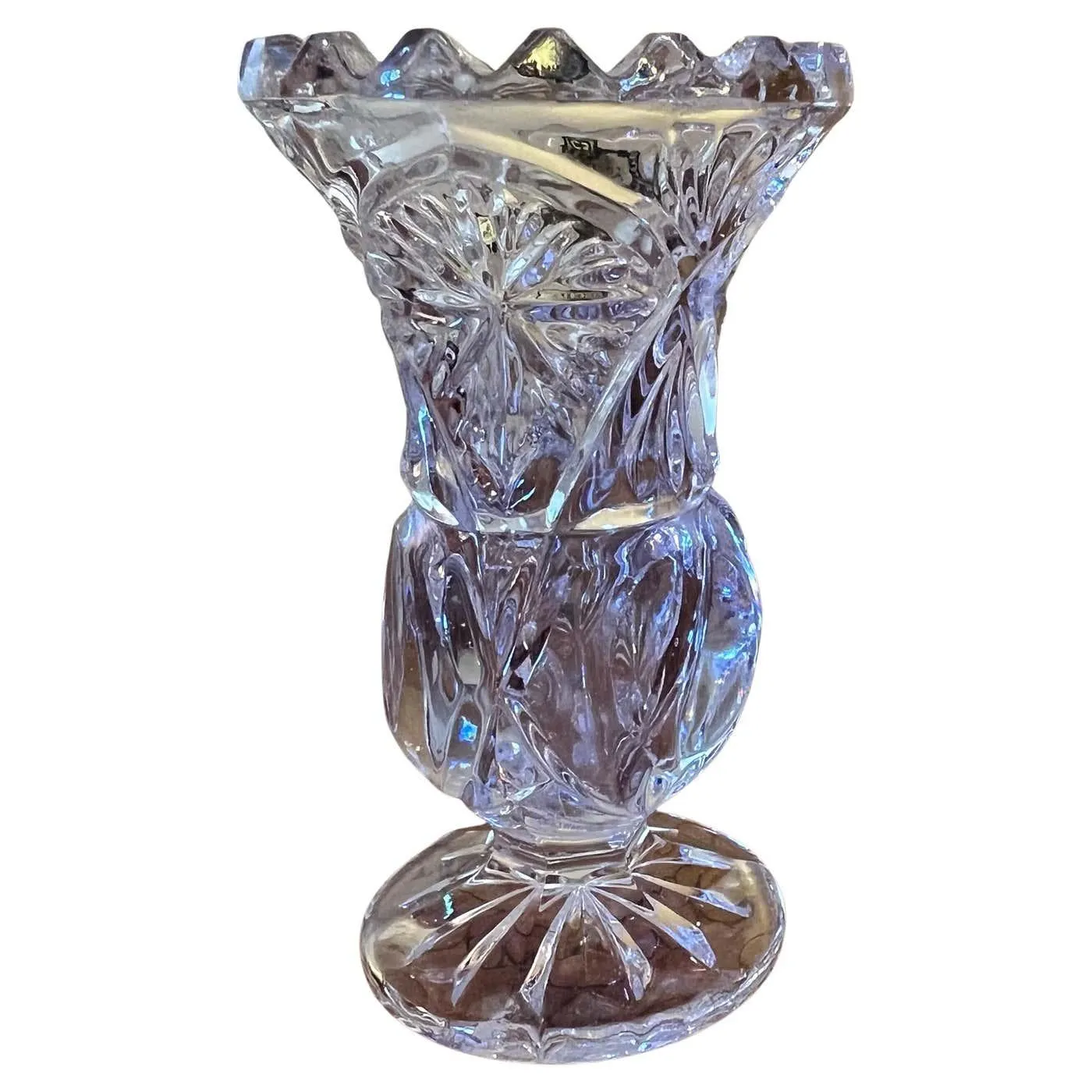 Vintage Zajecar Crystal Bud Vase