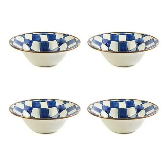 Royal Check Breakfast Bowls, Set of 4