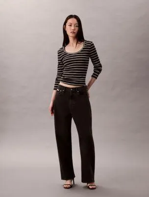 Cotton Contour Rib U-Neck Tee