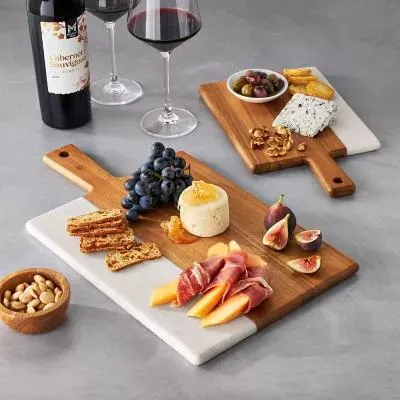 Member's Mark Marble & Acacia Wood Charcuterie Boards, Set of 2