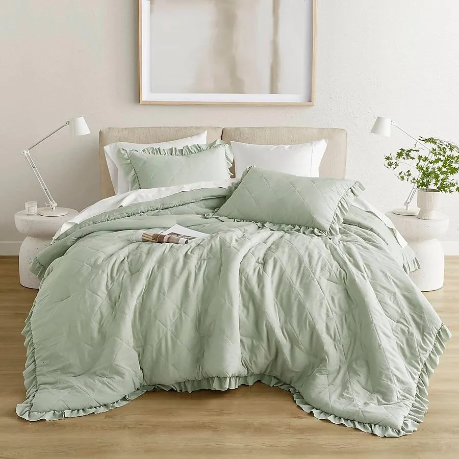 510 Design Sage Geometric King/California king Comforter Microfiber