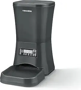 DOGNESS 9L Dog Feeders for Large Dogs, Automatic Dog Feeder with Timer Extra Large, Programmable Auto Pet Food Dispenser Feeder, Portion Control, Voice Recording, Battery and Plug-in Power (Black)