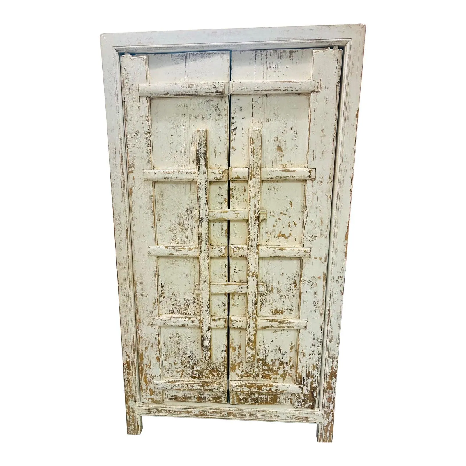 Asian Salvaged Door Tall Cabinet