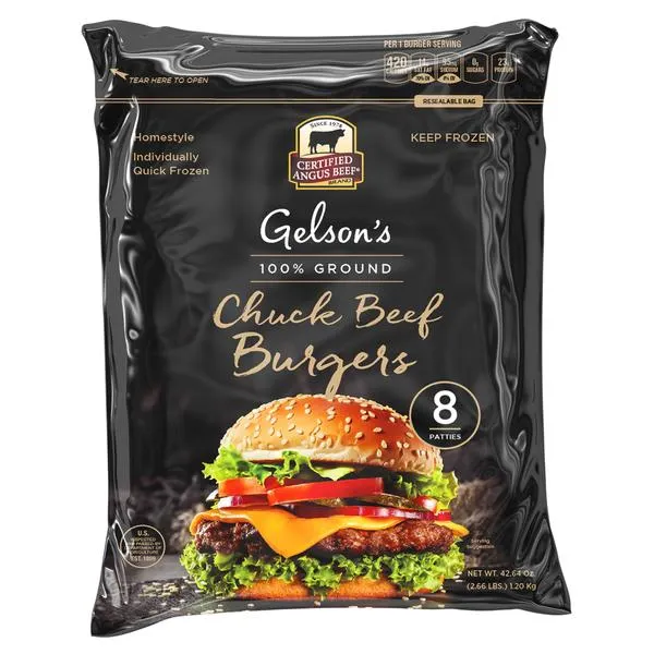 Gelson's 100% Ground Chuck Burgers, Certified Angus Beef