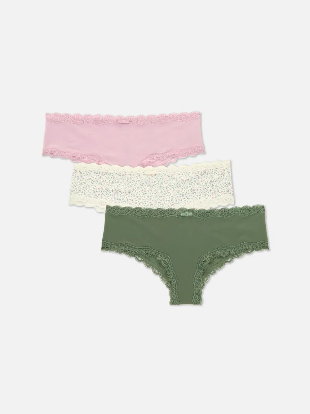 3-Pack Lace Trim Hipster Briefs