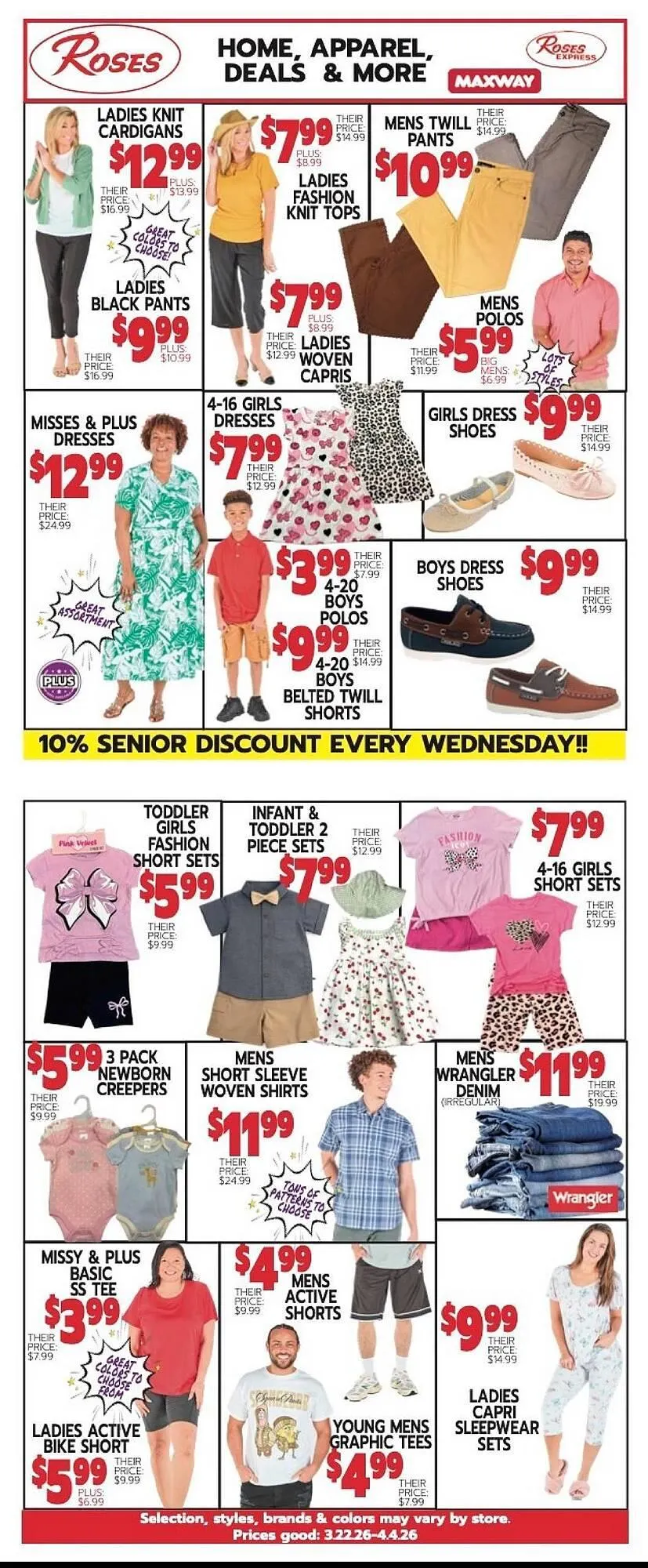 Weekly ad Roses Discount Store weekly ad from March 22 to April 4 2026 - Page 1