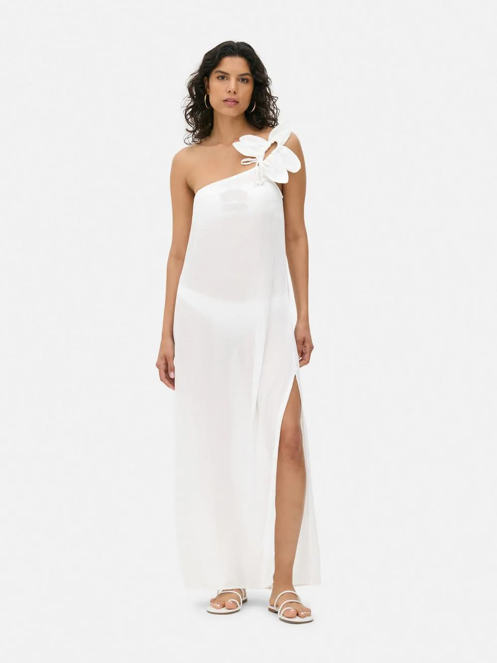 Maxi-Strandkleid mit Zierblume