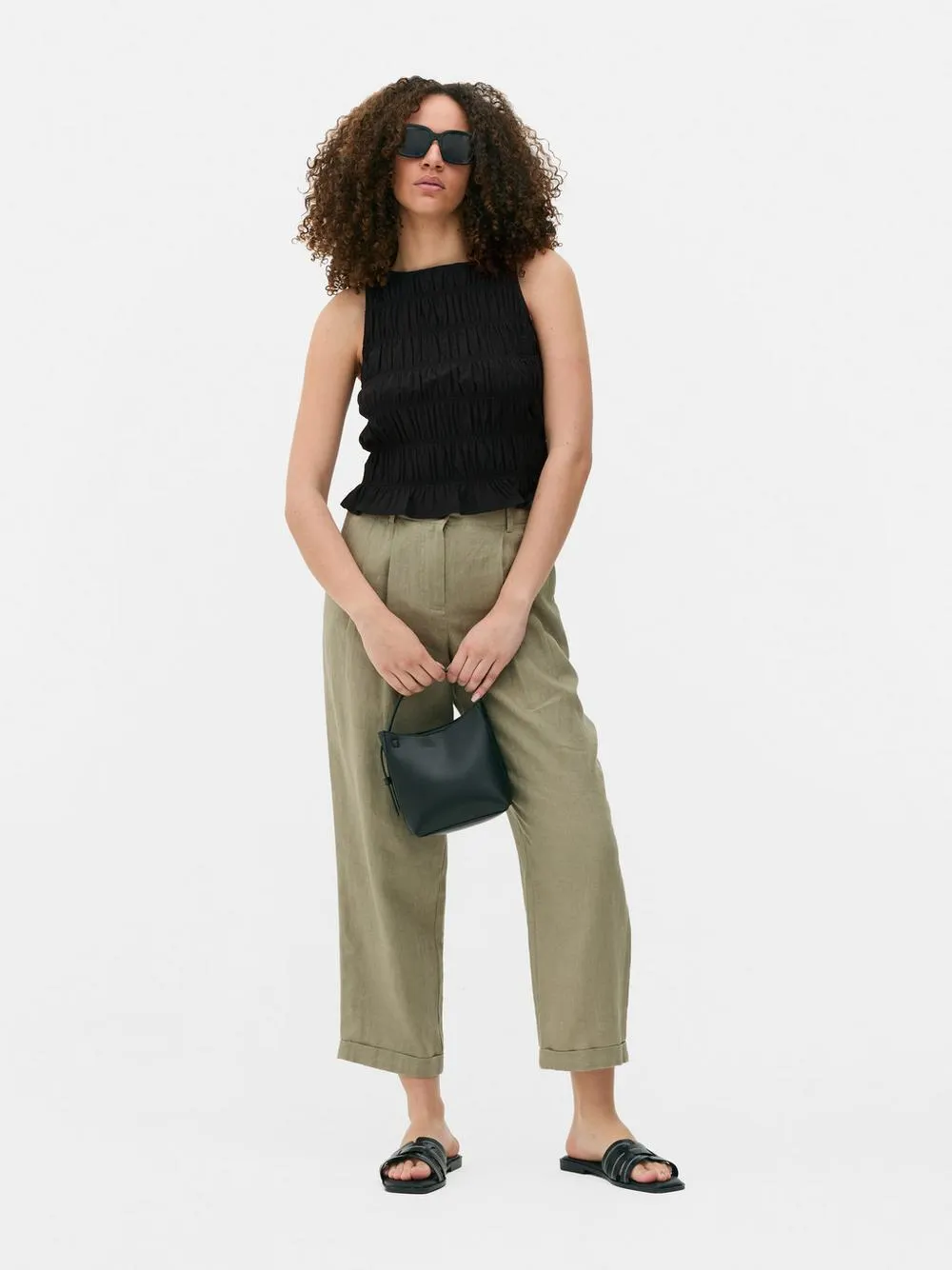 Sleeveless Shirred Top
