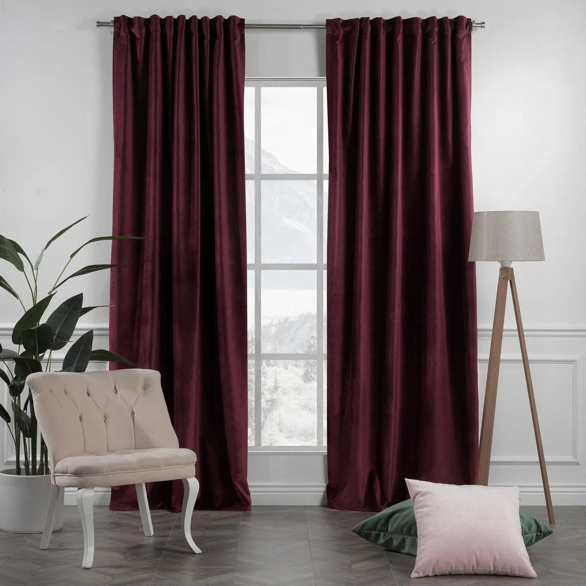 Matte Velvet Extra Wide x Extra Long Custom Made Decorative Double Panel (Set of 2)