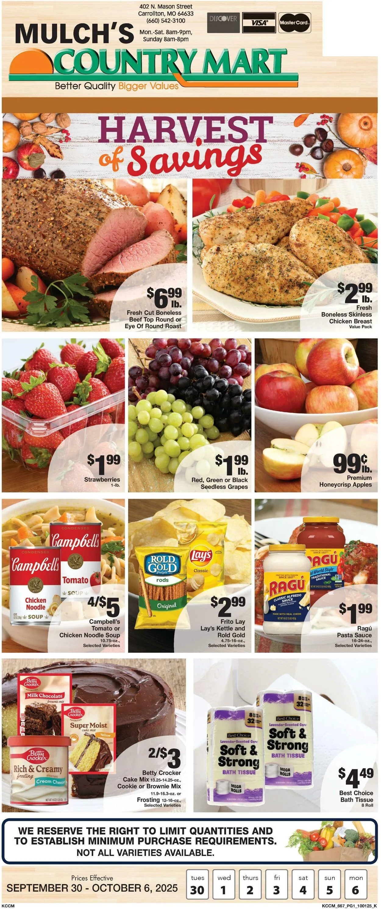 Weekly ad Country Mart from September 30 to October 6 2025 - Page 1