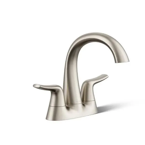 Easmor 4 in. Centerset Double Handle Bathroom Faucet in Vibrant Brushed Nickel