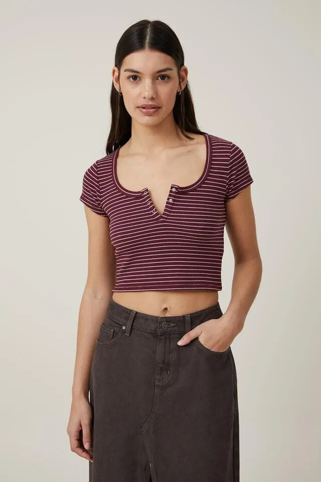 Willa Waffle Short Sleeve Henley