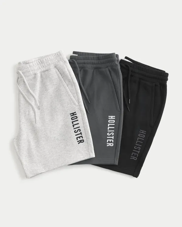 Hollister Feel Good Fleece Mid-Thigh Logo Shorts 3-Pack