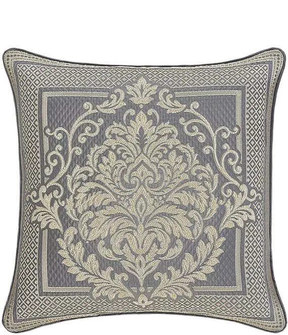 Excelsior Woven Damask Framed Reversible Square Decorative Pillow
