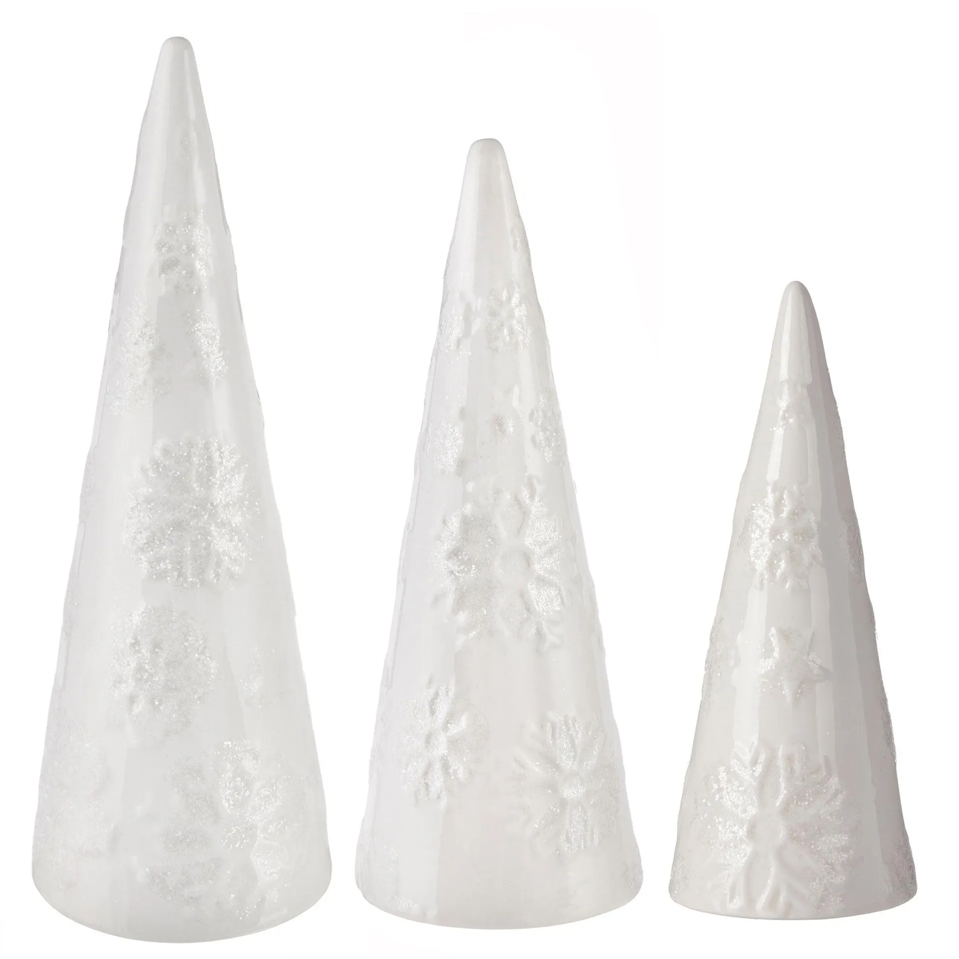 Pier 1 Set of 3 Sparkling Snowflake Tree Set