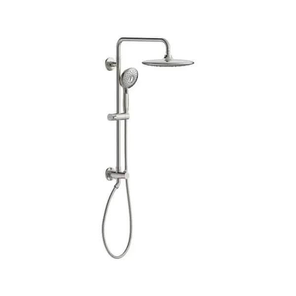 Spectra Versa 4-Spray Round 24 in. Wall Bar Shower Kit with Hand Shower 1.8 GPM in Brushed Nickel
