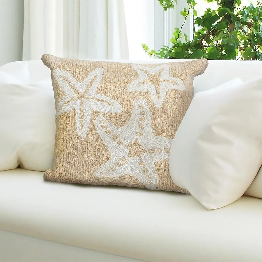 Liora Manne Frontporch 18-in x 18-in Neutral Square Indoor Decorative Pillow