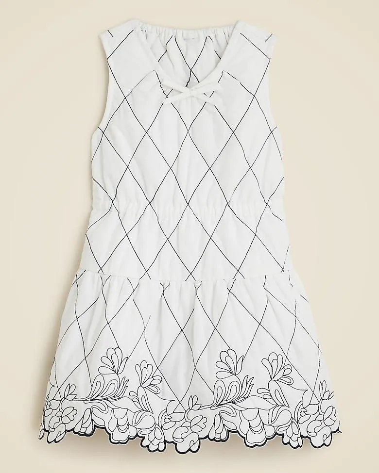 Girls' floral quilted dress