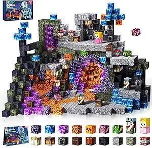 Magnetic Blocks - 150 PCS Build Magnetic Dark Castle Sword Domain World - Magnetics Construction Cube Toys - STEM Montessori Sensory Toys for Toddlers 6 7 8 9 10 Year Old Boys & Girls