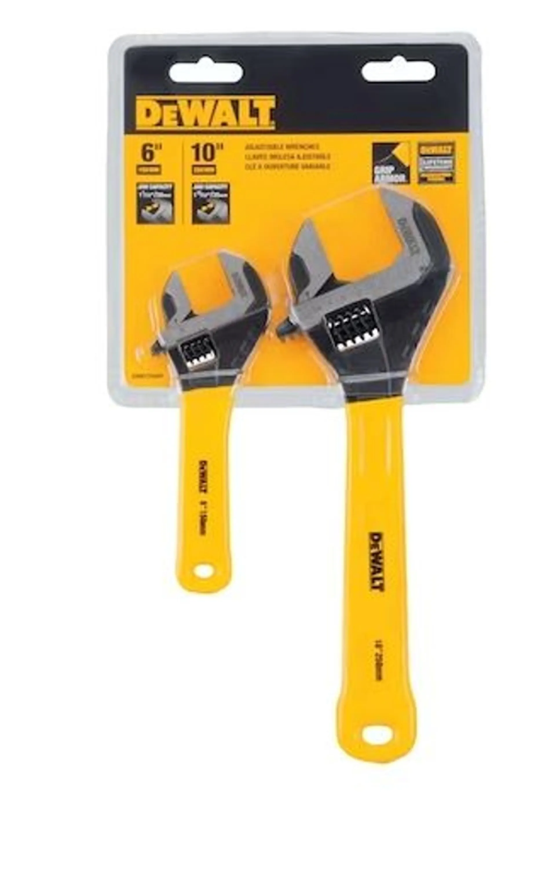 DeWalt Dip Grip Adjustable Wrench (2 Pack)