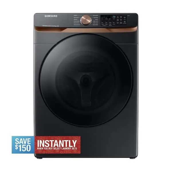5 cu. ft. Extra Large Capacity Smart Front Load Washer in Brushed Black with Super Speed Wash and Steam