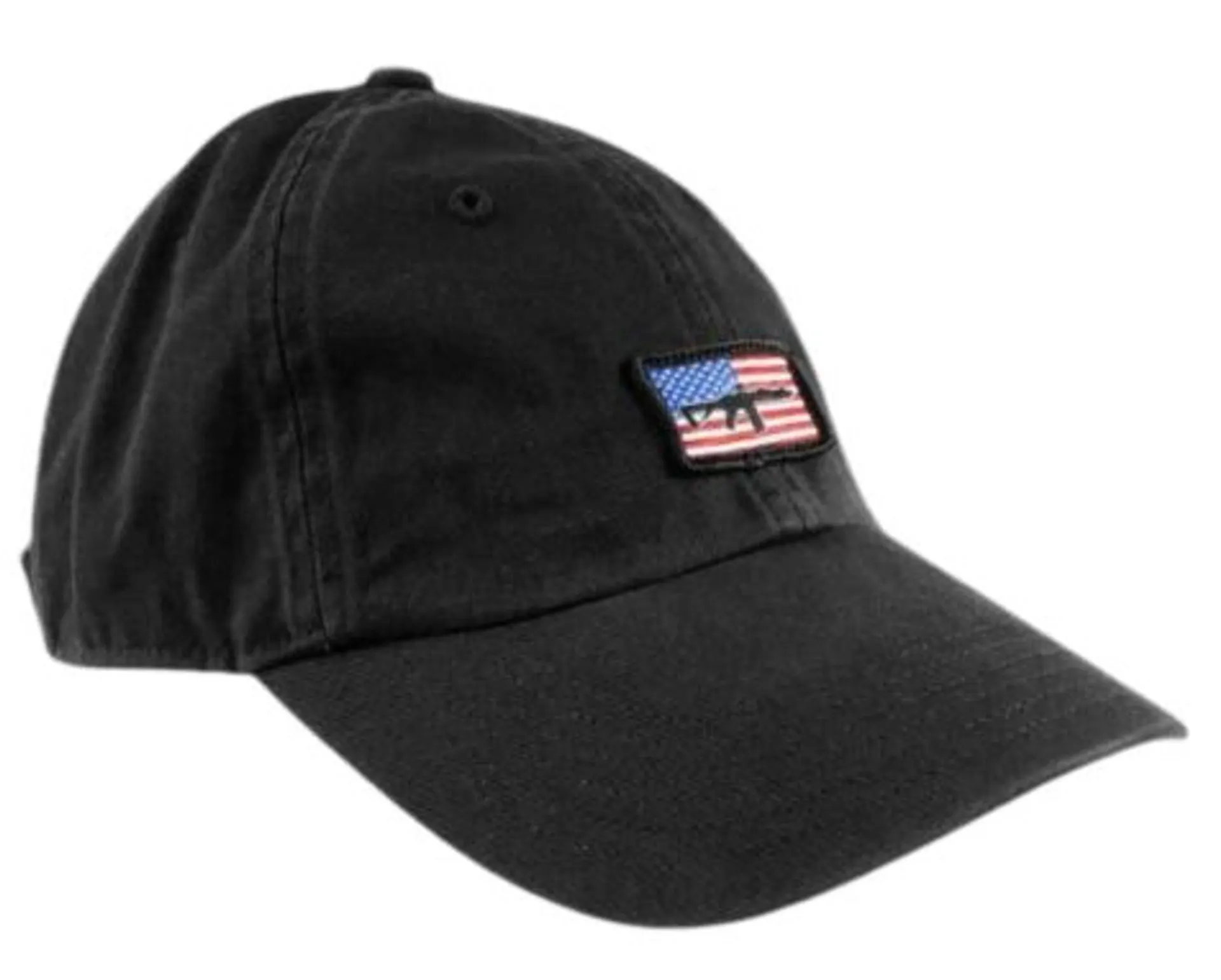 Black Rifle Mini AR w/Red, White Blue Flag Patch Black Snapback Hat OSFM