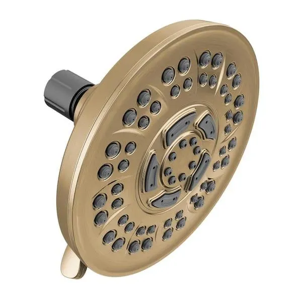 8-Spray Patterns 1.75 GPM 6 in. Wall Mount Fixed Shower Head in Champagne Bronze