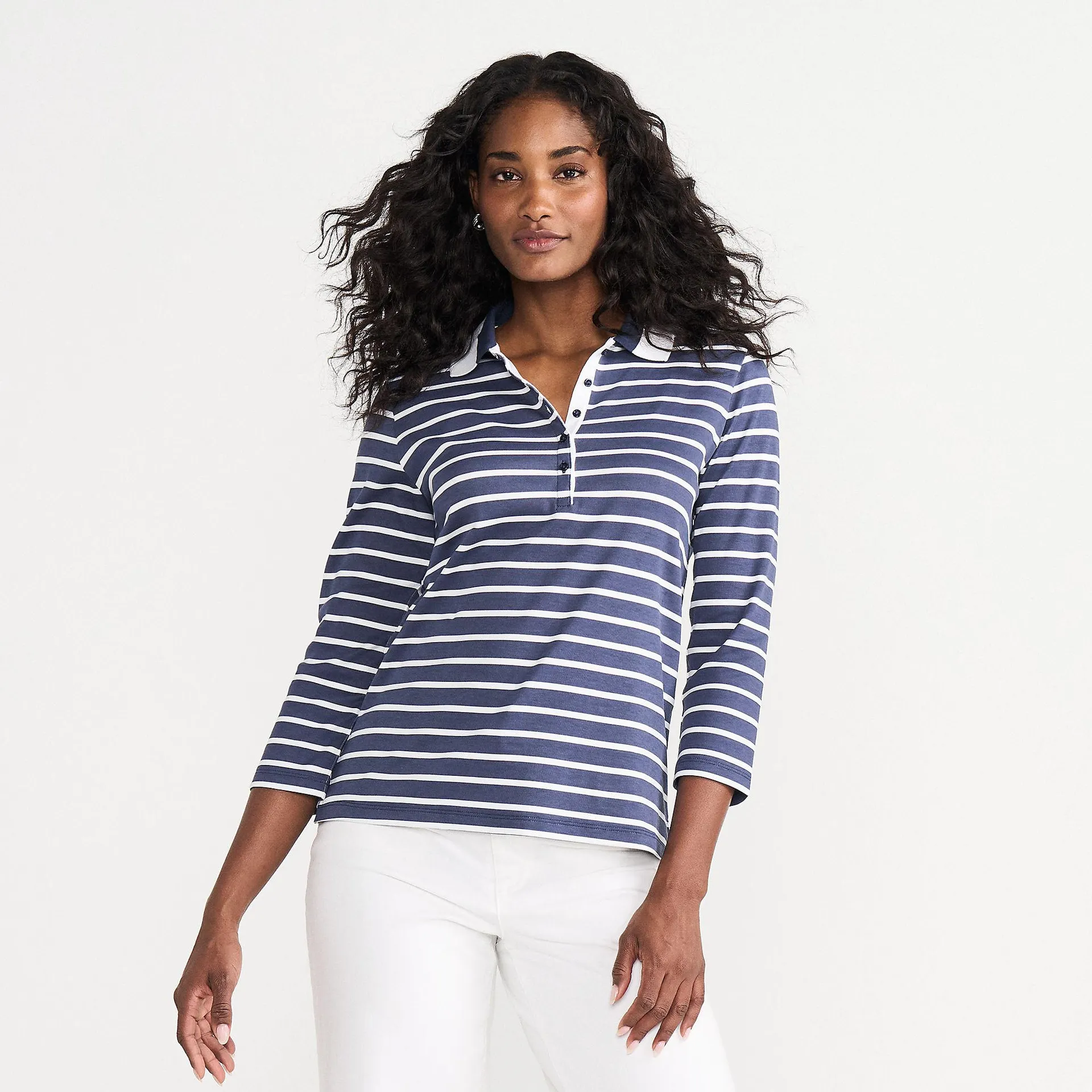 Women's 3/4 Sleeve Supima Cotton Polo Shirt