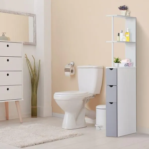 Bathroom Tower Storage Cabinet - 6" W x 13" D x 55.25" H