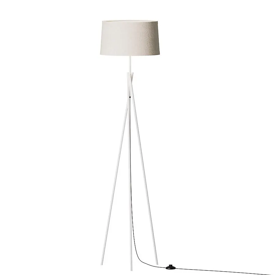 Infibrite Abstract 66-in Black Standard Floor Lamp with Fabric Shade