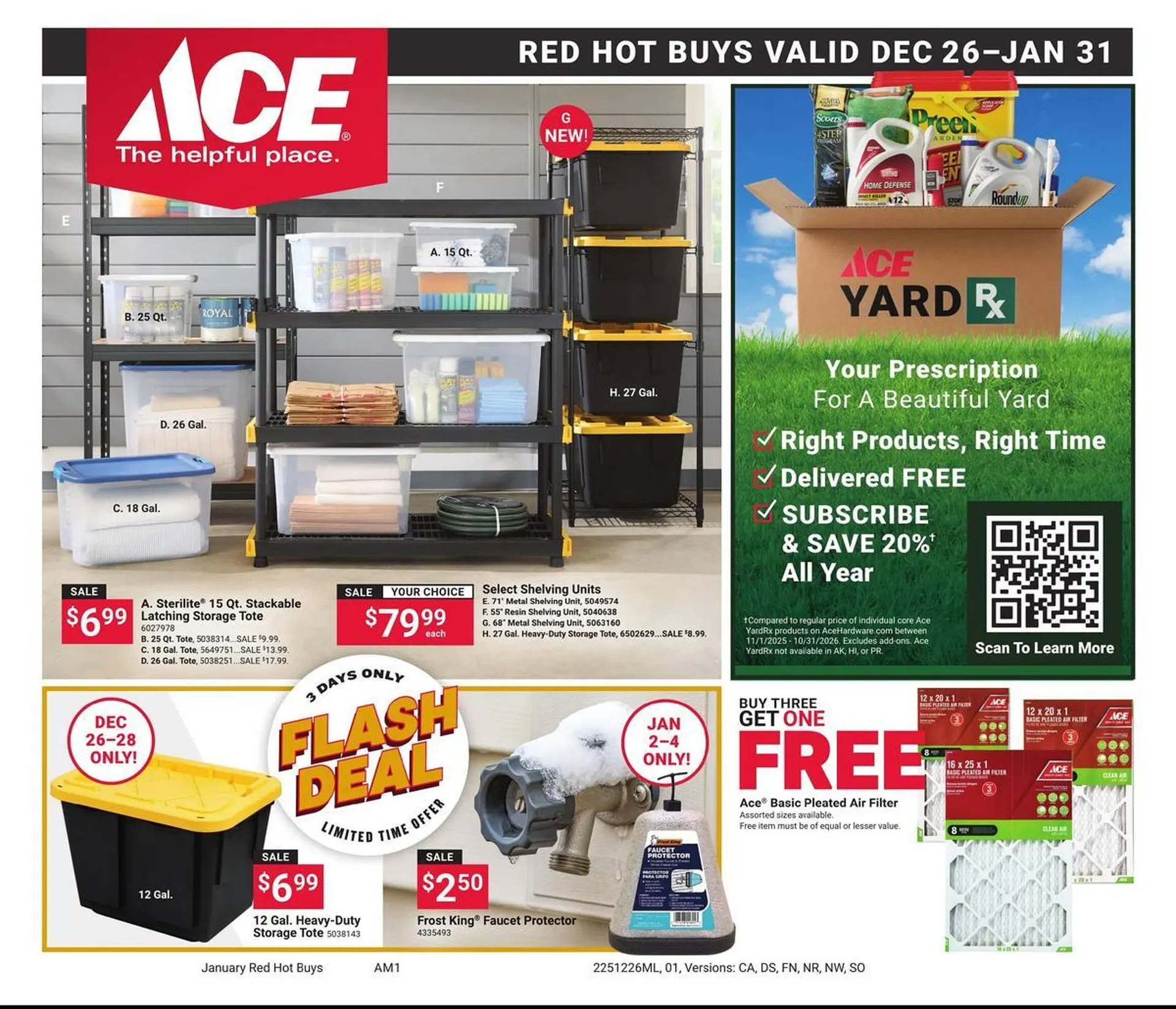 Weekly ad Ace Hardware flyer from December 26 to January 31 2026 - Page 1