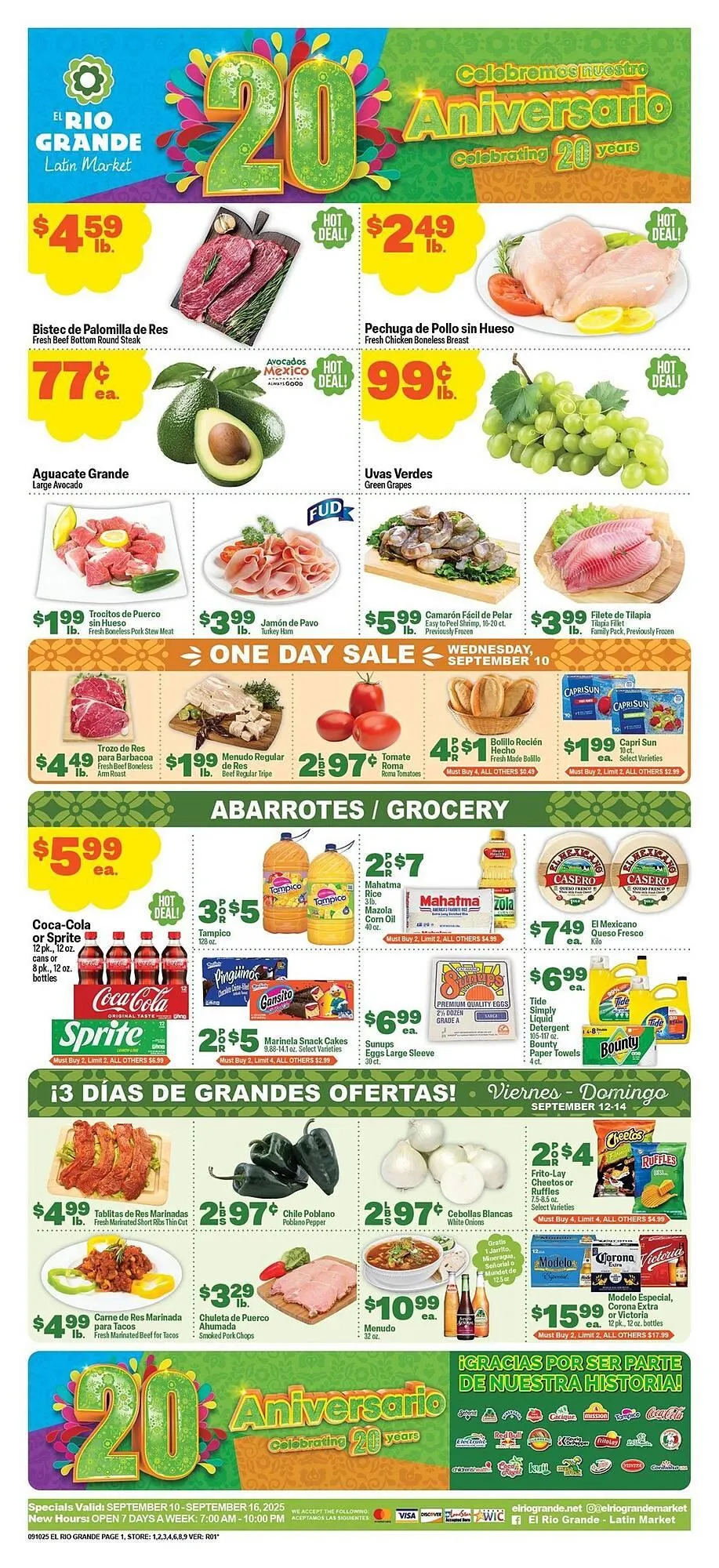 Weekly ad El Rio Grande Weekly Ad from September 10 to September 16 2025 - Page 1