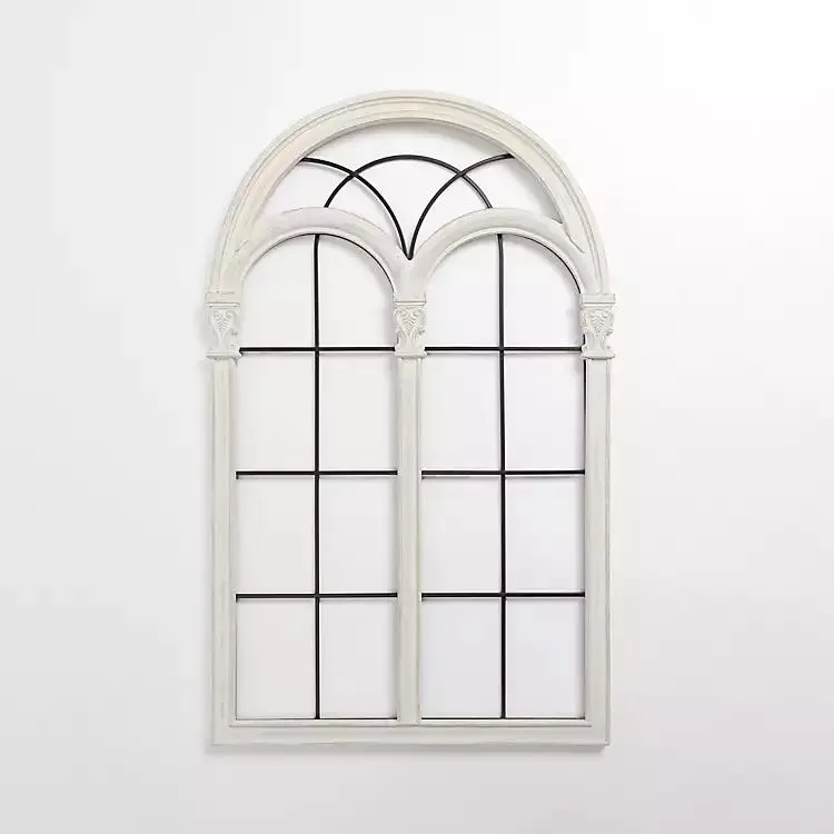 Imogen White Arched Windowpane Wall Plaque