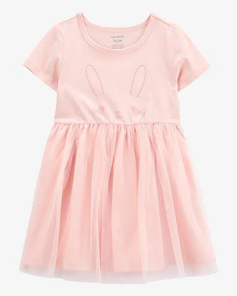 Baby Bunny Tutu Short-Sleeve Dress - Pink
