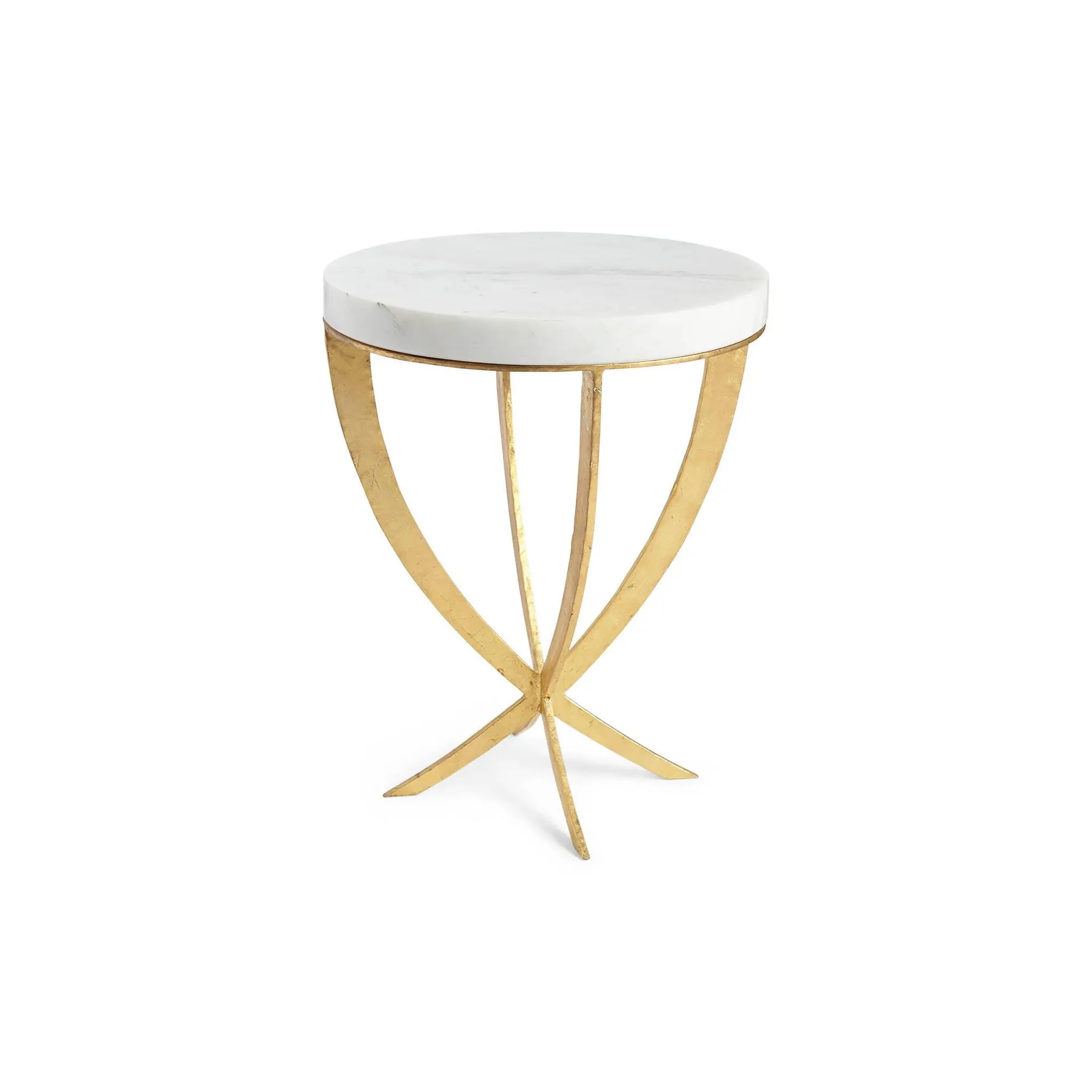 Marble & Gold Leaf Plié Side Table