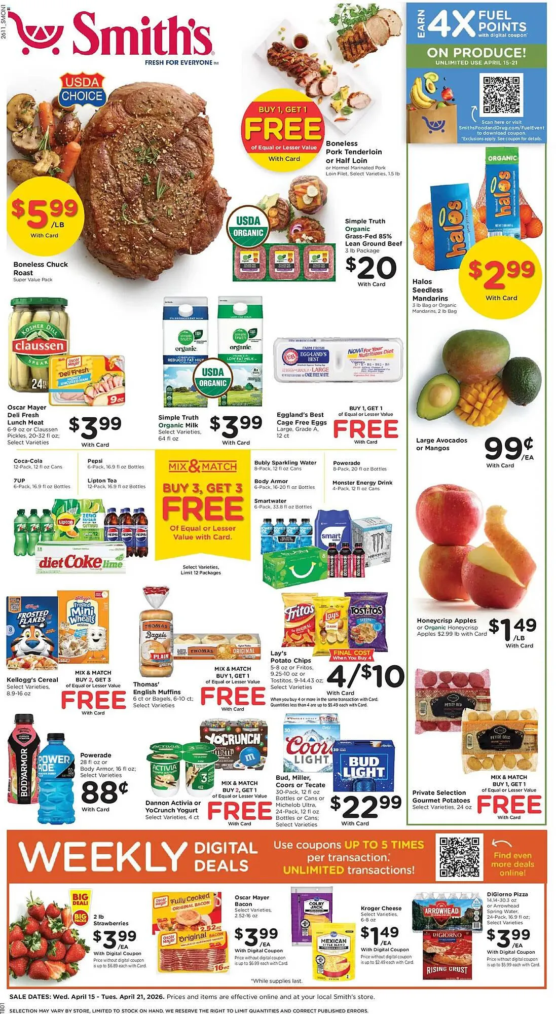 Weekly ad Smith's weekly ad from April 15 to April 21 2026 - Page 1