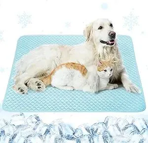 Upgraded Self-Cooling Dog Mat - Breathable Pet Cooling Pad for Dogs & Cats, Indoor & Outdoor Use, Washable Cooling Blanket for Comfort