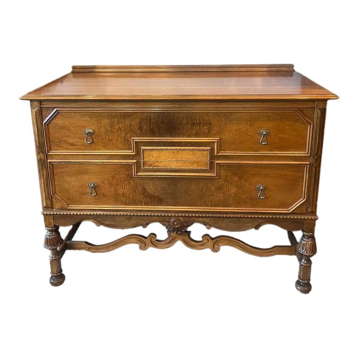 1920s Berkey & Gaye Walnut Chest With Mirror