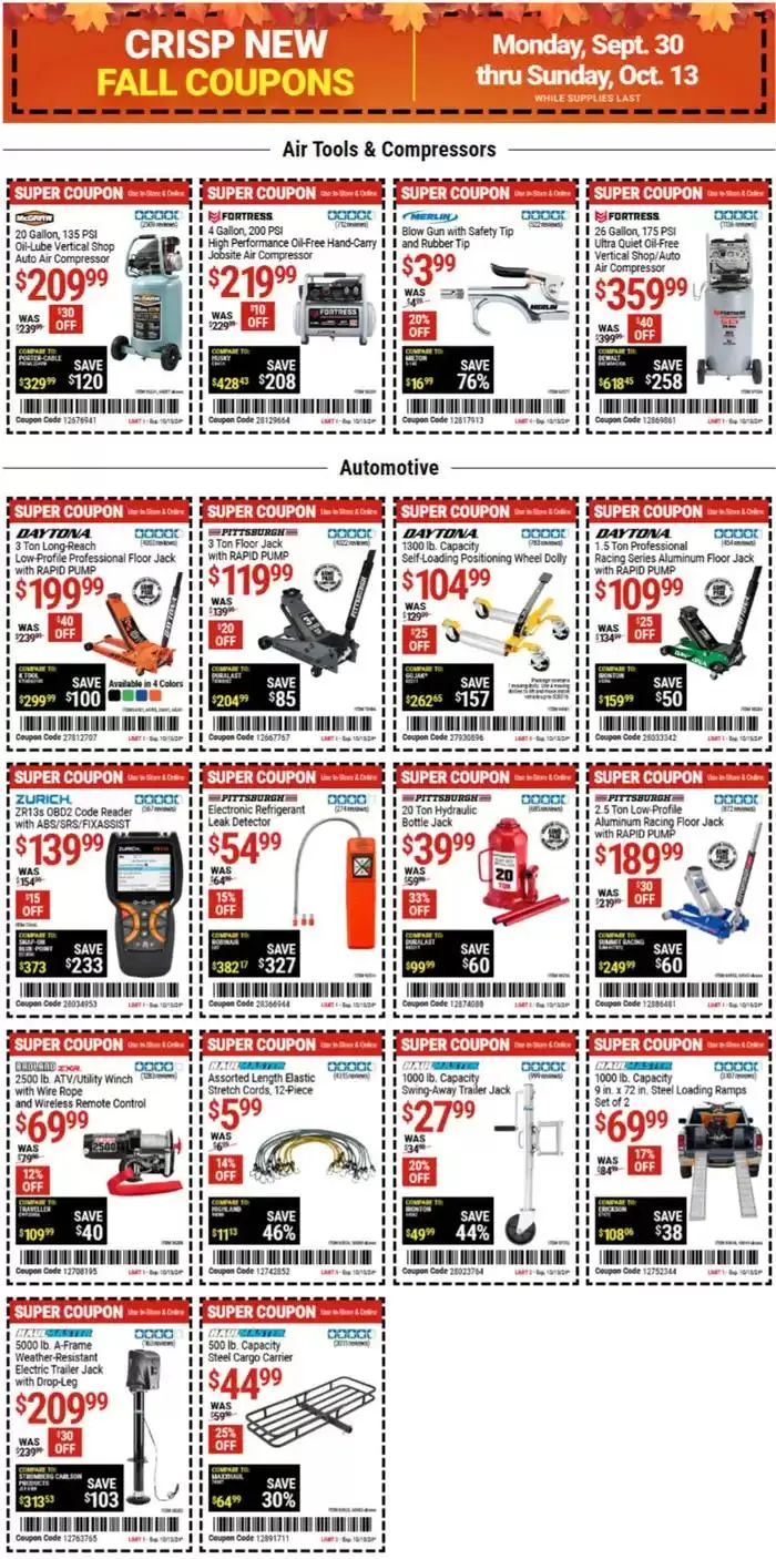 Weekly ad Harbor Freight Tools weekly ad from September 30 to October 14 2024 - Page 1