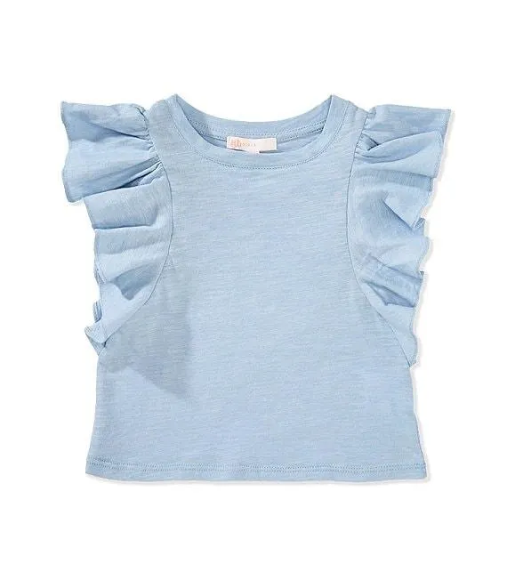 Little Girls Ruffle Sleeve T-Shirt