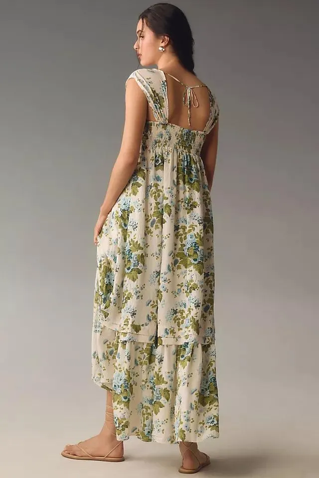 By Anthropologie Sleeveless Square-Neck Maxi Dress