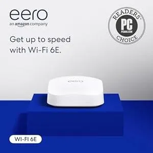 Amazon eero Pro 6E mesh wifi router - Supports internet plans up to 2.5 Gbps, Coverage up to 2,000 sq. ft., Connect 100+ devices, 1-pack